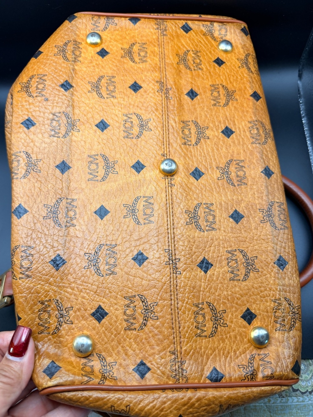 MCM Visetos Cognac Boston/COA) included / vintage - Picture 12 of 13